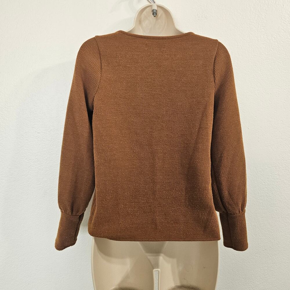 MADEWELL Ottoman Rib Square-Neck Top in Rusty Torch Size S - Picture 2 of 8